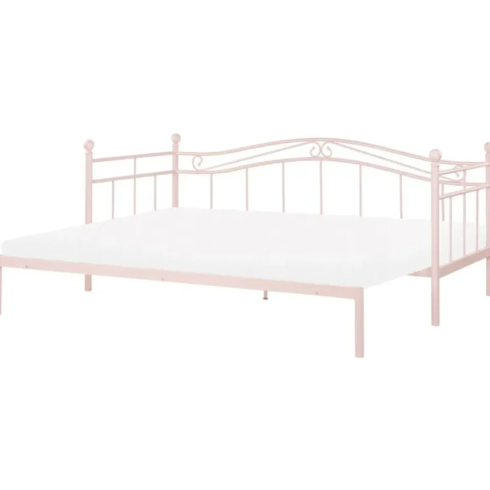 Beliani TULLE - Eenpersoonsbed - Roze - 90 x 200 cm - Metaal Clearance