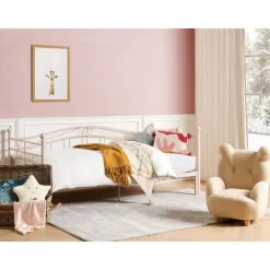 Beliani TULLE - Eenpersoonsbed - Roze - 90 x 200 cm - Metaal Clearance