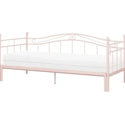 Beliani TULLE - Eenpersoonsbed - Roze - 90 x 200 cm - Metaal Clearance