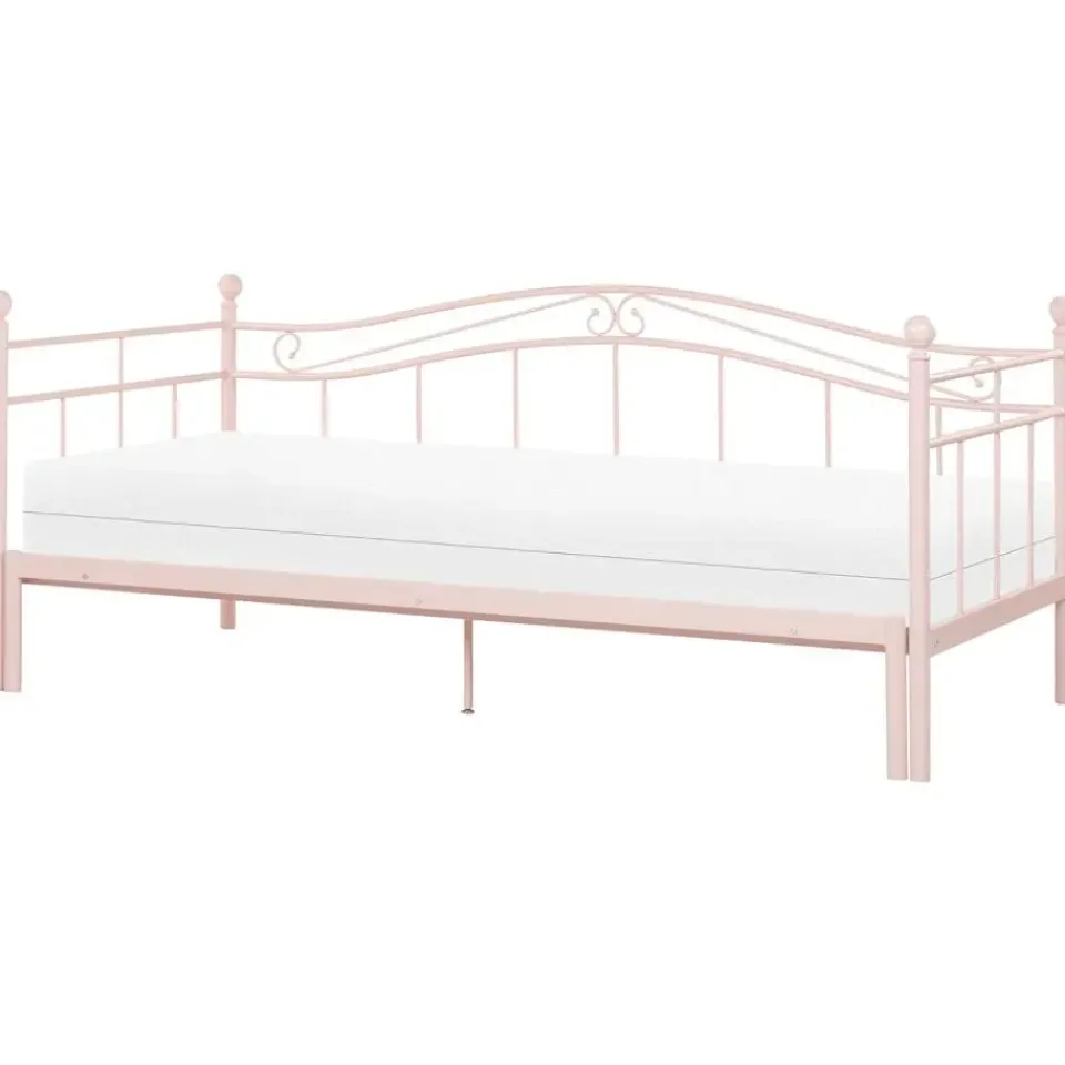 Beliani TULLE - Eenpersoonsbed - Roze - 90 x 200 cm - Metaal Clearance