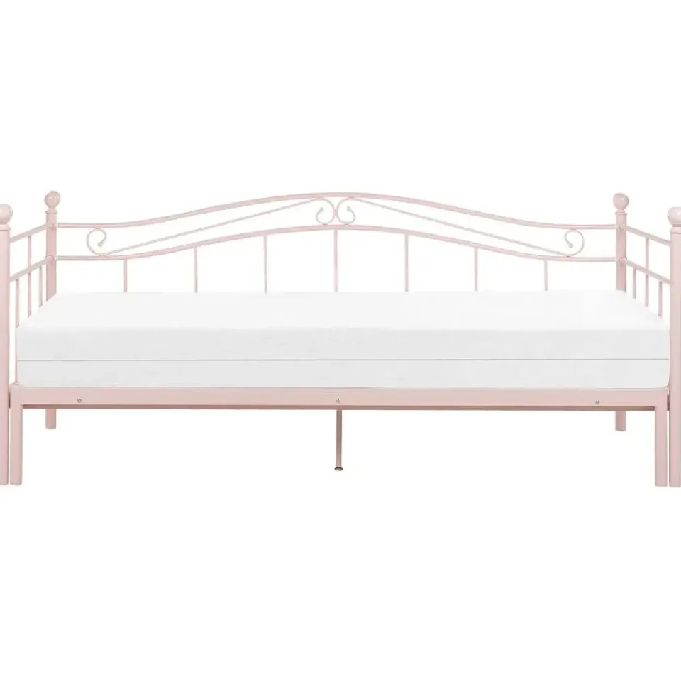 Beliani TULLE - Eenpersoonsbed - Roze - 90 x 200 cm - Metaal Clearance