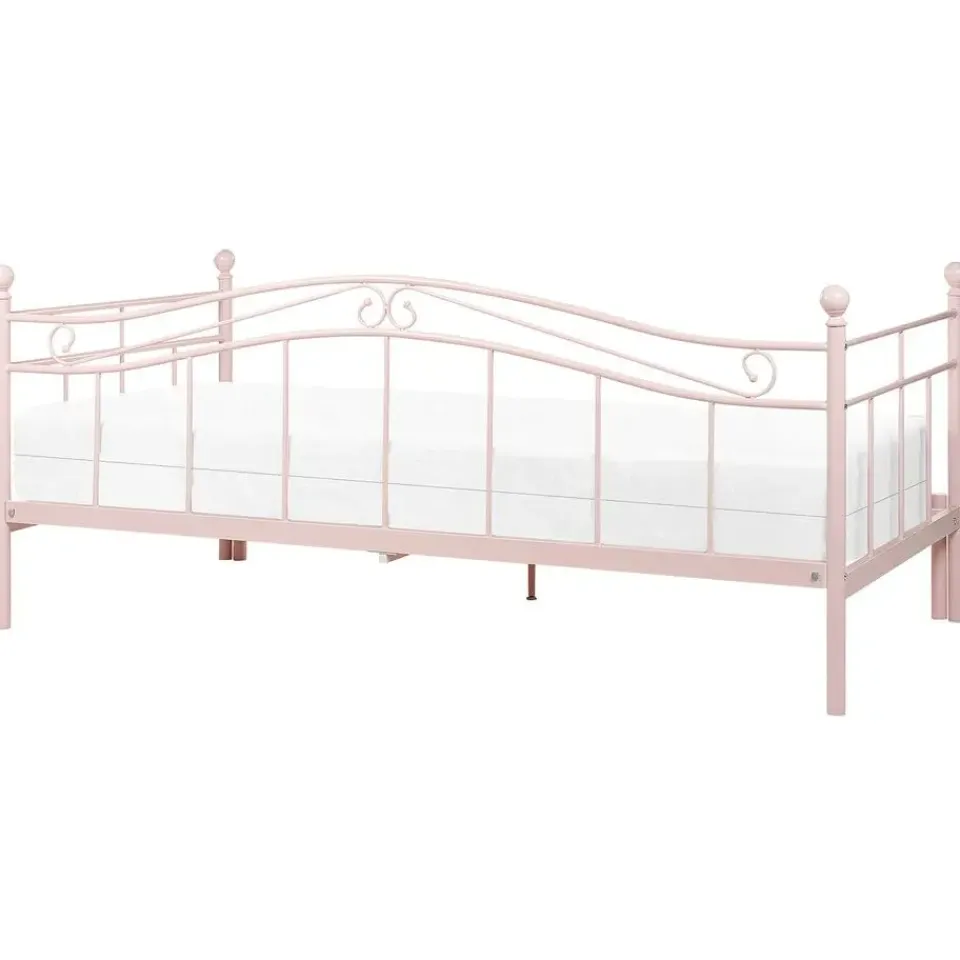 Beliani TULLE - Eenpersoonsbed - Roze - 90 x 200 cm - Metaal Clearance