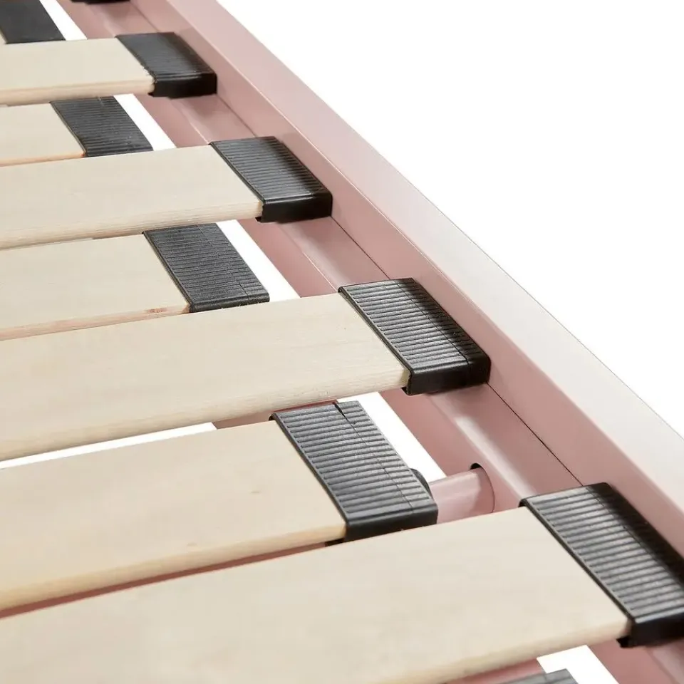 Beliani TULLE - Eenpersoonsbed - Roze - 90 x 200 cm - Metaal Clearance