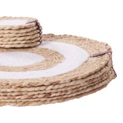 Leen Bakker TUMERIC - Set van 12 placemats en onderzetters - Natuurlijk - Jute New