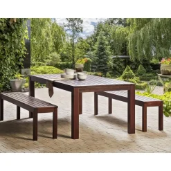 Beliani TUSCANIA - Tuintafel - Donkerhout - 100 x 180 cm - Eucalyptushout New