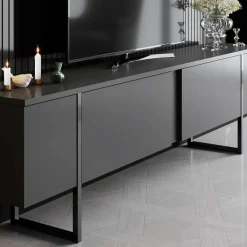 Arabic House Tv-Meubel Luxe Melamine Antraciet Zwart Discount