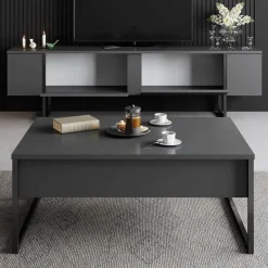 Arabic House Tv-Meubel Luxe Melamine Antraciet Zwart Discount