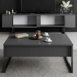 Arabic House Tv-Meubel Luxe Melamine Antraciet Zwart Discount