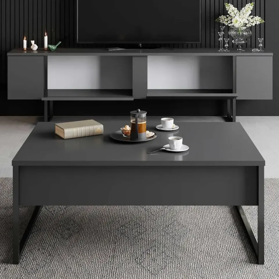 Arabic House Tv-Meubel Luxe Melamine Antraciet Zwart Discount