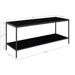 House Nordic Tv-Meubel Zwart - Metaal & Melamine - Kast Vita