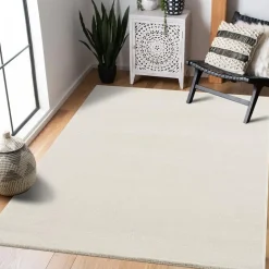 Muratap Uni Effen Laagpolig Vloerkleed Modern Creme - 200x290 CM Sale