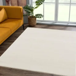 Muratap Uni Effen Laagpolig Vloerkleed Modern Creme - 200x290 CM Sale