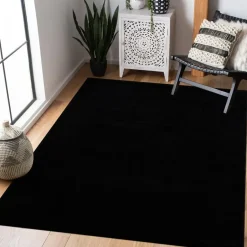 Muratap Uni Effen Laagpolig Vloerkleed Modern Zwart - 200x290 CM