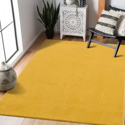 Muratap Uni Effen Laagpolig Vloerkleed Modern Geel - 140x200 CM Online