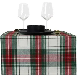 Unique Living - Tafelloper Xmas Tartan - 45x150cm - White Discount