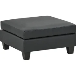 Leen Bakker UNSTAD - Hocker - Zwart - Kunstleer Clearance