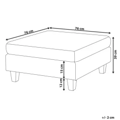 Leen Bakker UNSTAD - Hocker - Zwart - Kunstleer Clearance