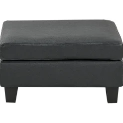 Leen Bakker UNSTAD - Hocker - Zwart - Kunstleer Clearance