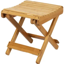 Urban Living Bijzet kruk - Inklapbare kruk - bamboe - 28 x 31 cm Outlet