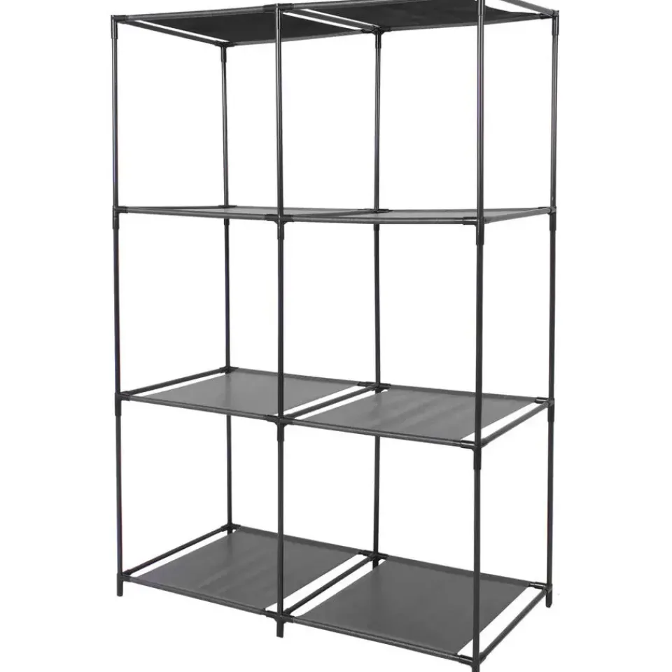 Urban Living Opbergrek - 3-laags - metaal - kunststof - zwart - 68 x 104 cm