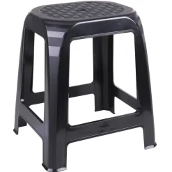 Urban Living opstapje/krukje - kunststof - zwart - 41 x 36 x 46 cm Outlet