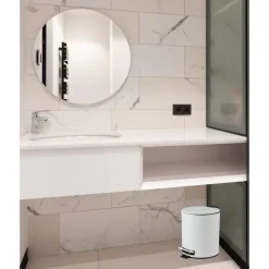 Urban Living Pedaalemmer Toulon - ivoor wit - 5L - metaal Discount