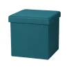 Urban Living poef/hocker/opbergbox - zeeblauw - mdf/stof - 38 x 38 cm Online