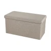 Urban Living poef/hocker/opbergbox - grijs - mdf - 76 x 38 x 38 cm