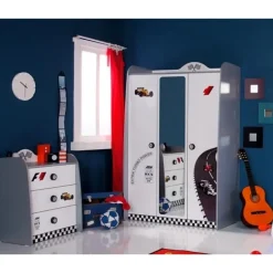 Merkloos V2 Sport autobed racebed wit met licht en bekleding Outlet