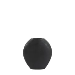 Light & Living Vaas Skeld - Zwart - 29,5x8x31,5cm Outlet