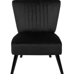 Beliani VAASA - Fauteuil - Zwart - Fluweel Outlet