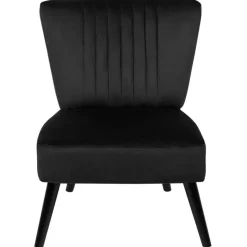 Beliani VAASA - Fauteuil - Zwart - Fluweel Outlet