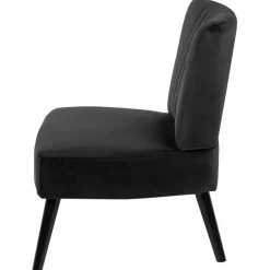 Beliani VAASA - Fauteuil - Zwart - Fluweel Outlet