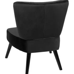 Beliani VAASA - Fauteuil - Zwart - Fluweel Outlet