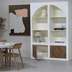 Giga Meubel Vakkenkast Beige - 150x38x210cm - 8 Vakken - Miné Discount