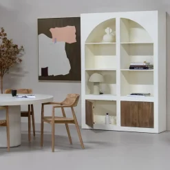 Giga Meubel Vakkenkast Beige - 150x38x210cm - 8 Vakken - Miné Discount