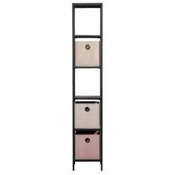 Leen Bakker Vakkenkast Isabelle - zwart - 202x36,5x36,5 cm