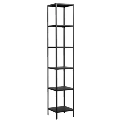 Leen Bakker Vakkenkast Isabelle - zwart - 202x36,5x36,5 cm