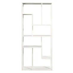 Leen Bakker Vakkenkast Stan - zand - metaal - 188x85x35 cm Clearance