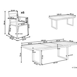 Beliani VALCANETTO/TAVIANO - Tuinset voor 6 - Grijs - Aluminium Sale