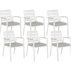 Beliani VALCANETTO/TAVIANO - Tuinset voor 6 - Grijs - Aluminium Sale