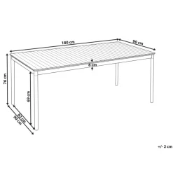 Beliani VALLESE - Tuintafel - Lichthout - 180 x 90 cm - Acaciahout Discount