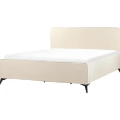 Beliani VALOGNES - Tweepersoonsbed - Beige - 180 x 200 cm - Corduroy