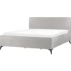 Beliani VALOGNES - Tweepersoonsbed - Lichtgrijs - 180 x 200 cm - Corduroy Best
