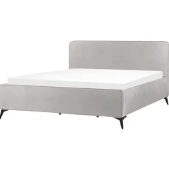 Beliani VALOGNES - Tweepersoonsbed - Lichtgrijs - 180 x 200 cm - Corduroy Best