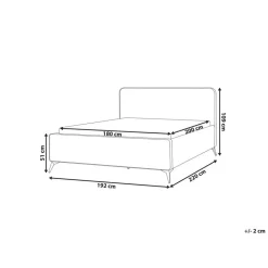 Beliani VALOGNES - Tweepersoonsbed - Lichtgrijs - 180 x 200 cm - Corduroy Best