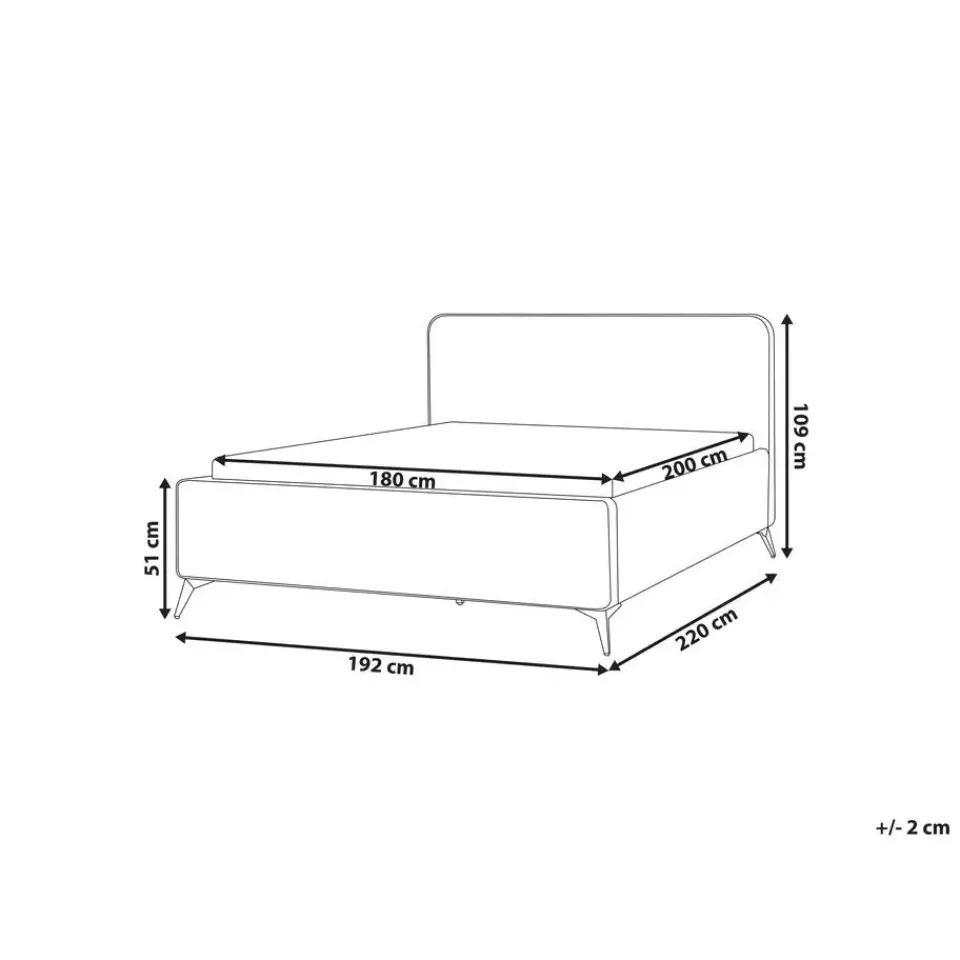 Beliani VALOGNES - Tweepersoonsbed - Lichtgrijs - 180 x 200 cm - Corduroy Best