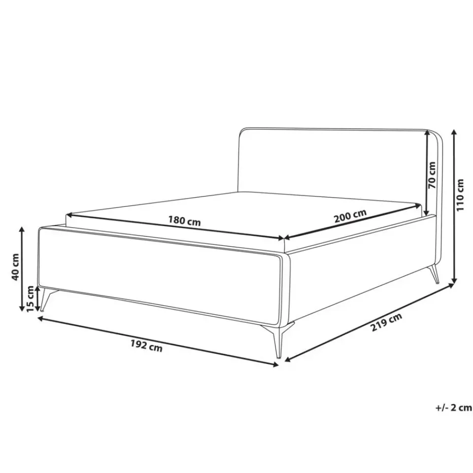 Beliani VALOGNES - Tweepersoonsbed - Lichtgrijs - 180 x 200 cm - Corduroy Best
