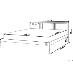 Beliani VANNES - Bed - Lichthout - 140 x 200 cm - Dennenhout Outlet