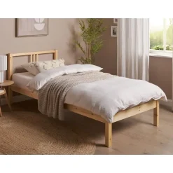 Beliani VANNES - Bed - Lichthout - 90 x 200 cm - Dennenhout Online